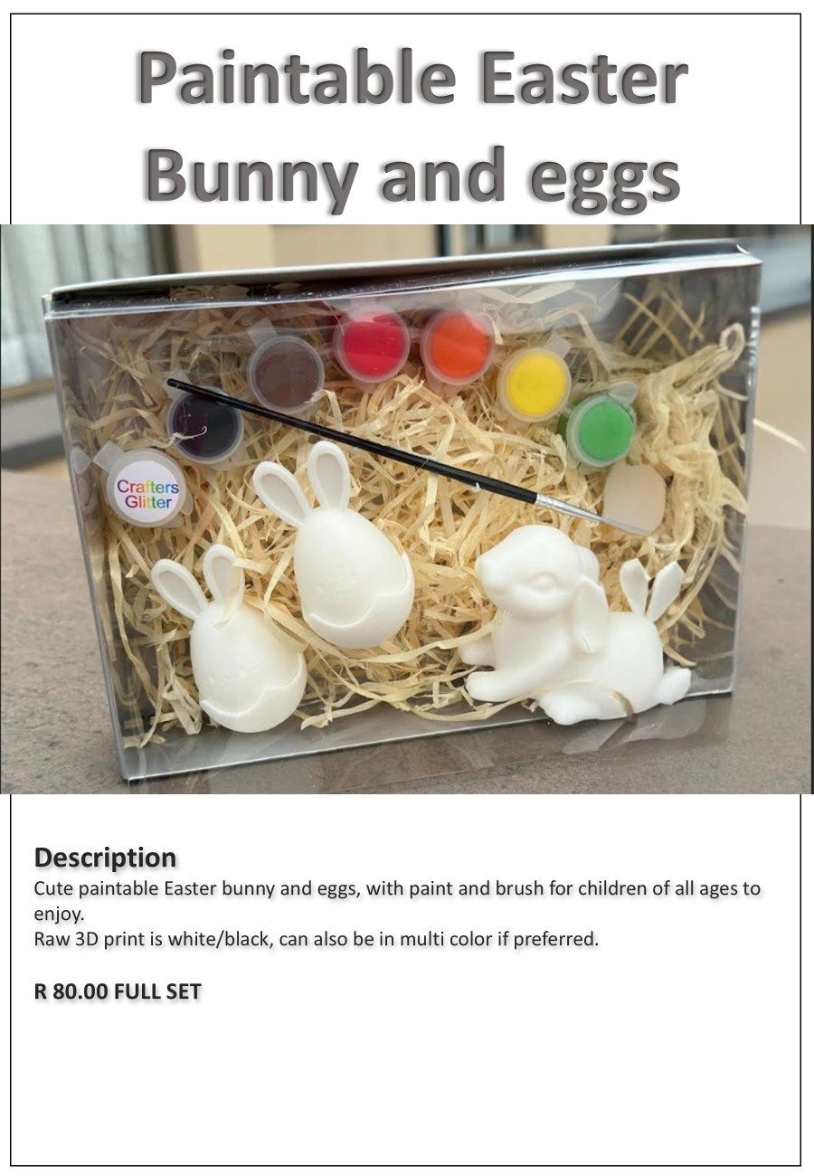 Paintable Easter Bunny and Eggs